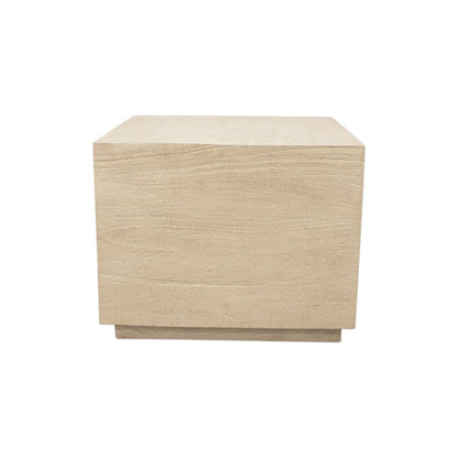 PALISADES 16" NATURAL DISTRESSED SOLID WOOD SQUARE BLOCK END TABLE - Varnish & Vibe