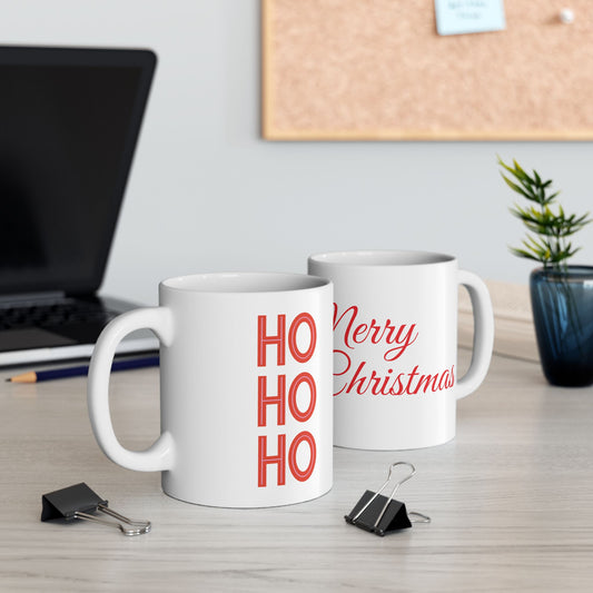 Ho Ho Ho Ceramic Mug, (11oz, 15oz) - Varnish & Vibe