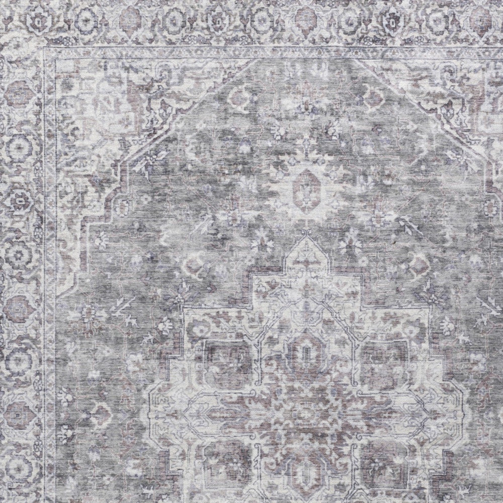 PALISADES 10' X 14' GRAY FLORAL DISTRESSED AREA RUG - Varnish & Vibe