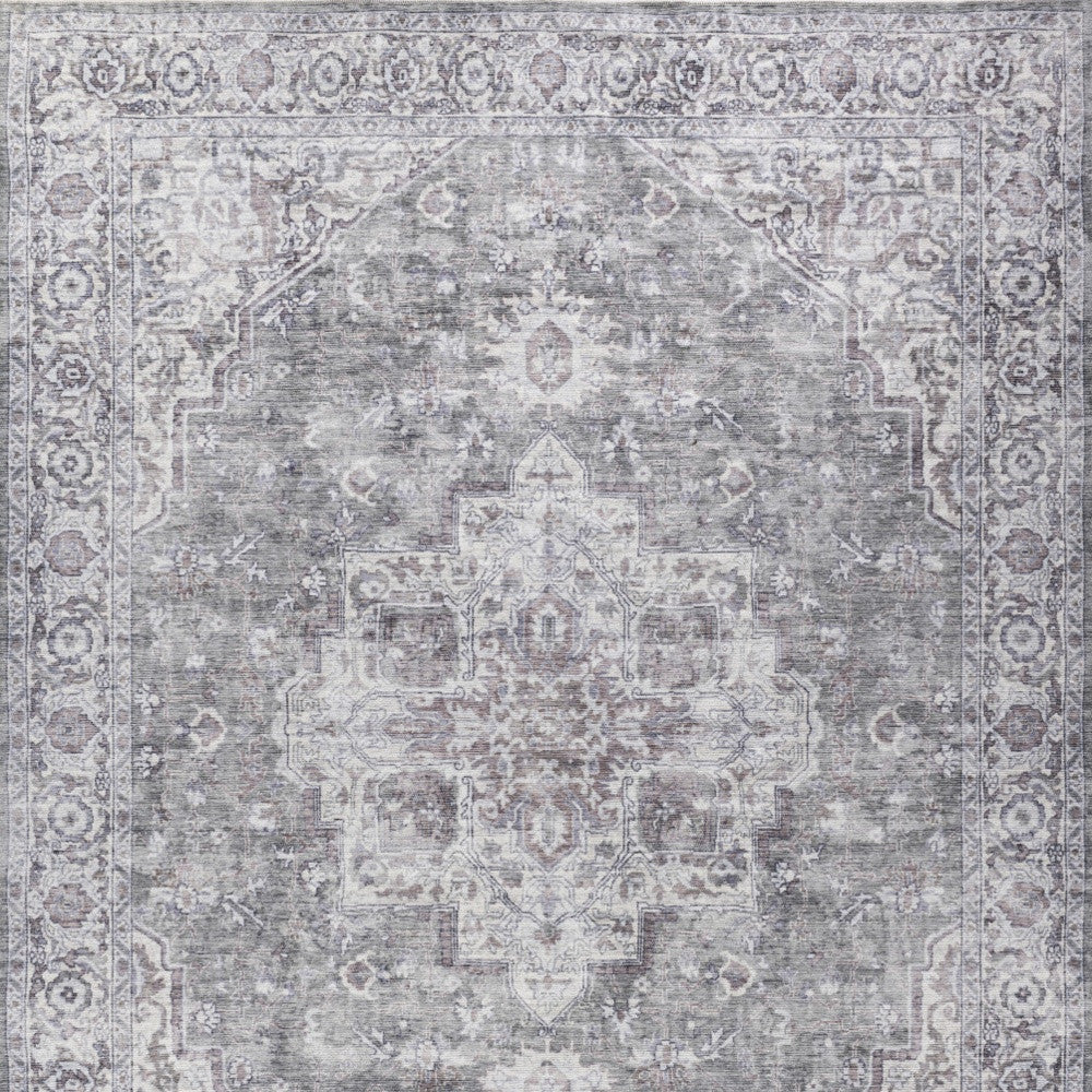 PALISADES 10' X 14' GRAY FLORAL DISTRESSED AREA RUG - Varnish & Vibe