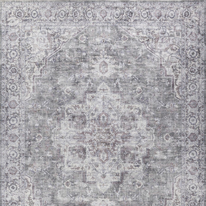 PALISADES 10' X 14' GRAY FLORAL DISTRESSED AREA RUG - Varnish & Vibe
