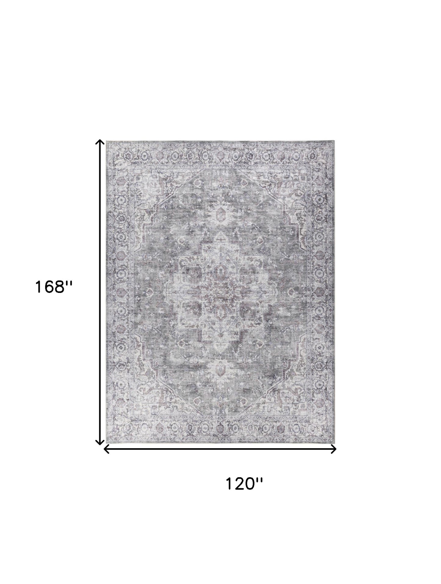 PALISADES 10' X 14' GRAY FLORAL DISTRESSED AREA RUG - Varnish & Vibe