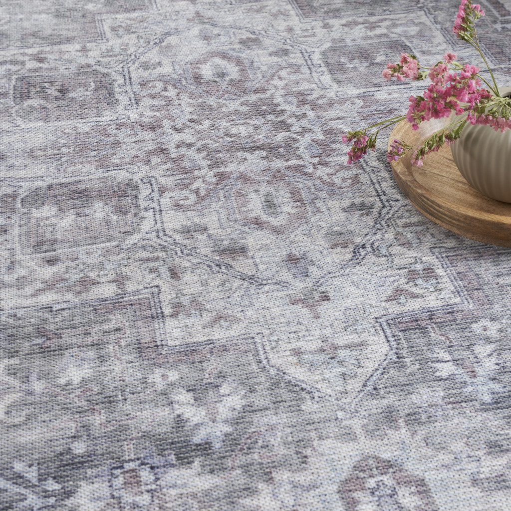 PALISADES 10' X 14' GRAY FLORAL DISTRESSED AREA RUG - Varnish & Vibe