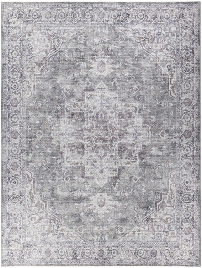 PALISADES 10' X 14' GRAY FLORAL DISTRESSED AREA RUG - Varnish & Vibe