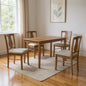 CALABASAS FIVE PIECE OAK SOLID WOOD DINING SET WITH FOUR CHAIRS - Varnish & Vibe