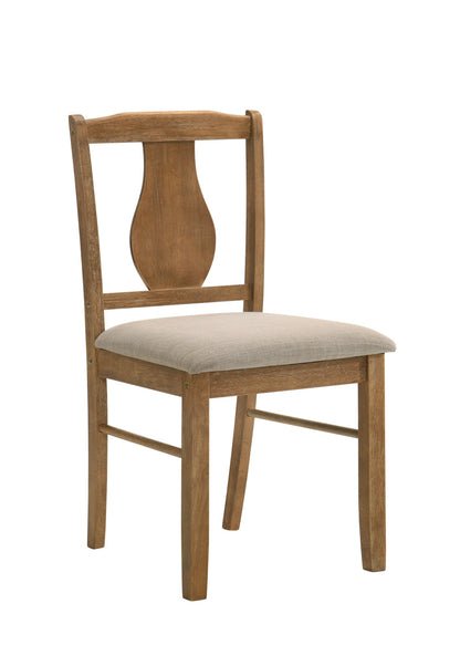 CALABASAS FIVE PIECE OAK SOLID WOOD DINING SET WITH FOUR CHAIRS - Varnish & Vibe