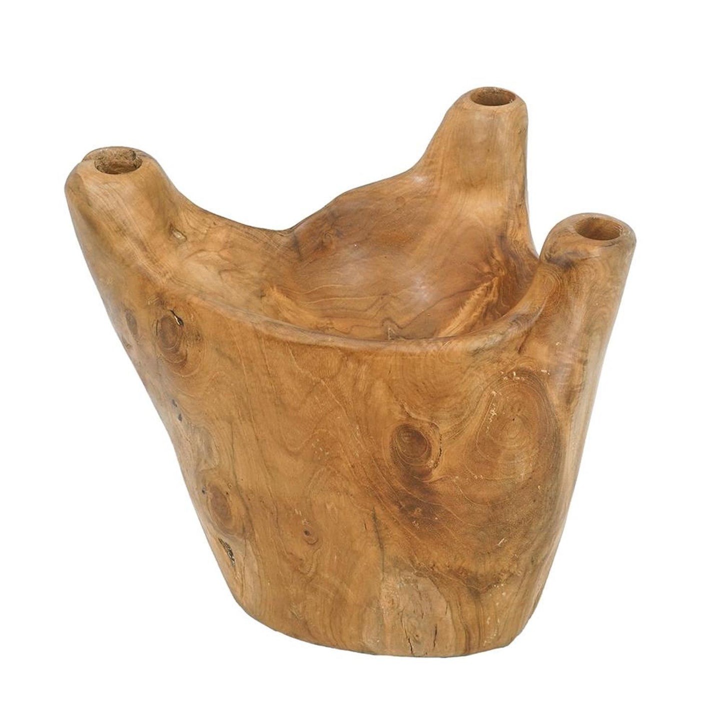 8" NATURAL ROUND SOLID WOOD TABLE VASE - Varnish & Vibe