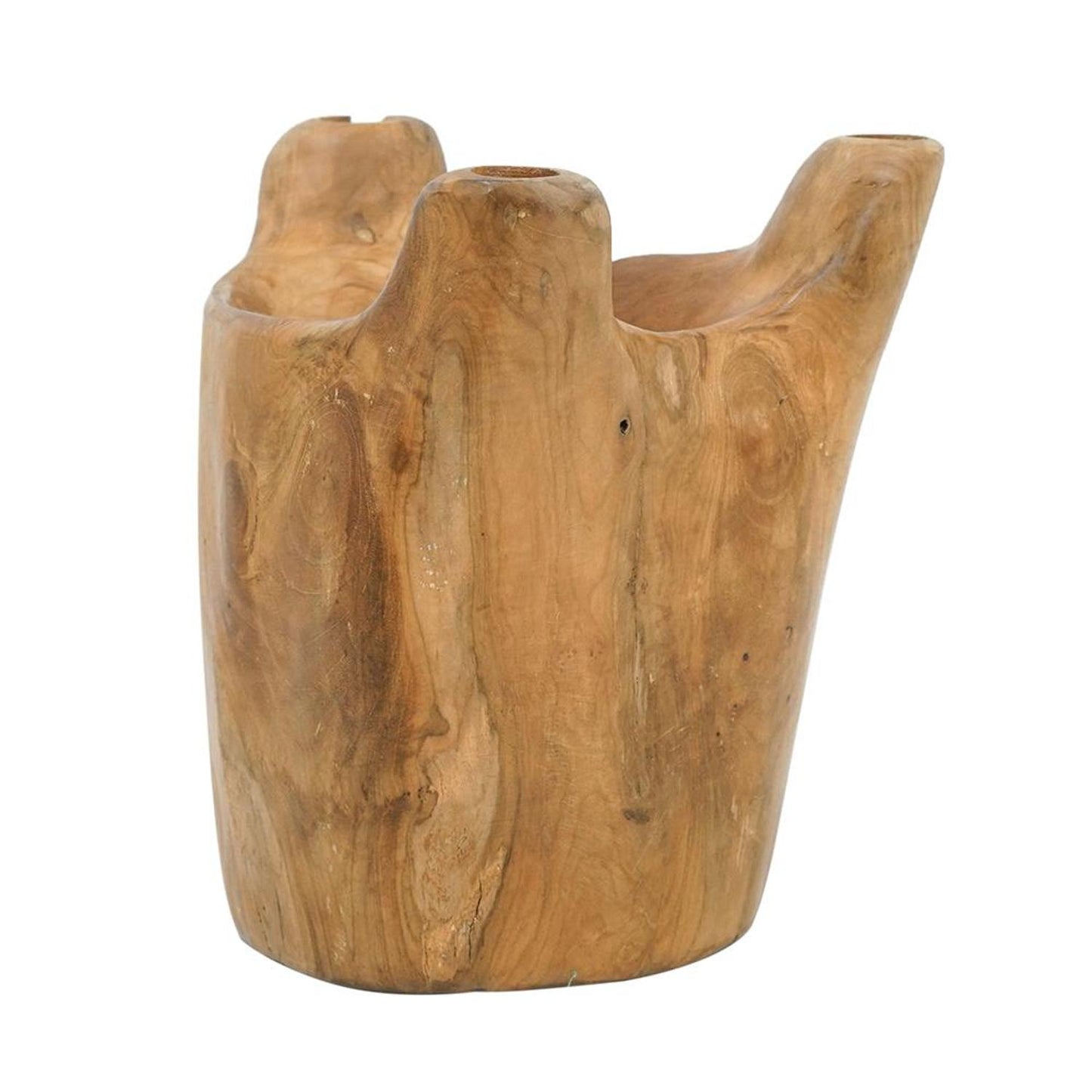 8" NATURAL ROUND SOLID WOOD TABLE VASE - Varnish & Vibe