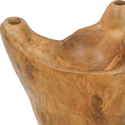 8" NATURAL ROUND SOLID WOOD TABLE VASE - Varnish & Vibe
