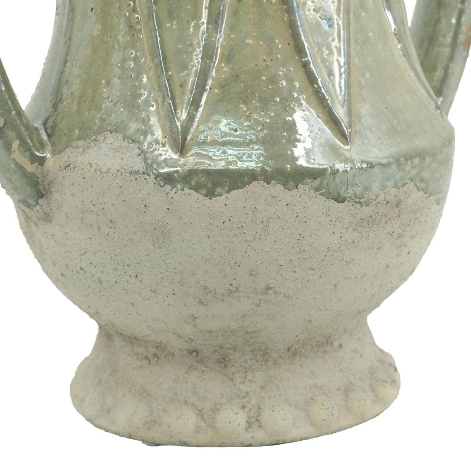 CALABASAS 12" SAGE AND IVORY AMPHORA CERAMIC TABLE VASE - Varnish & Vibe