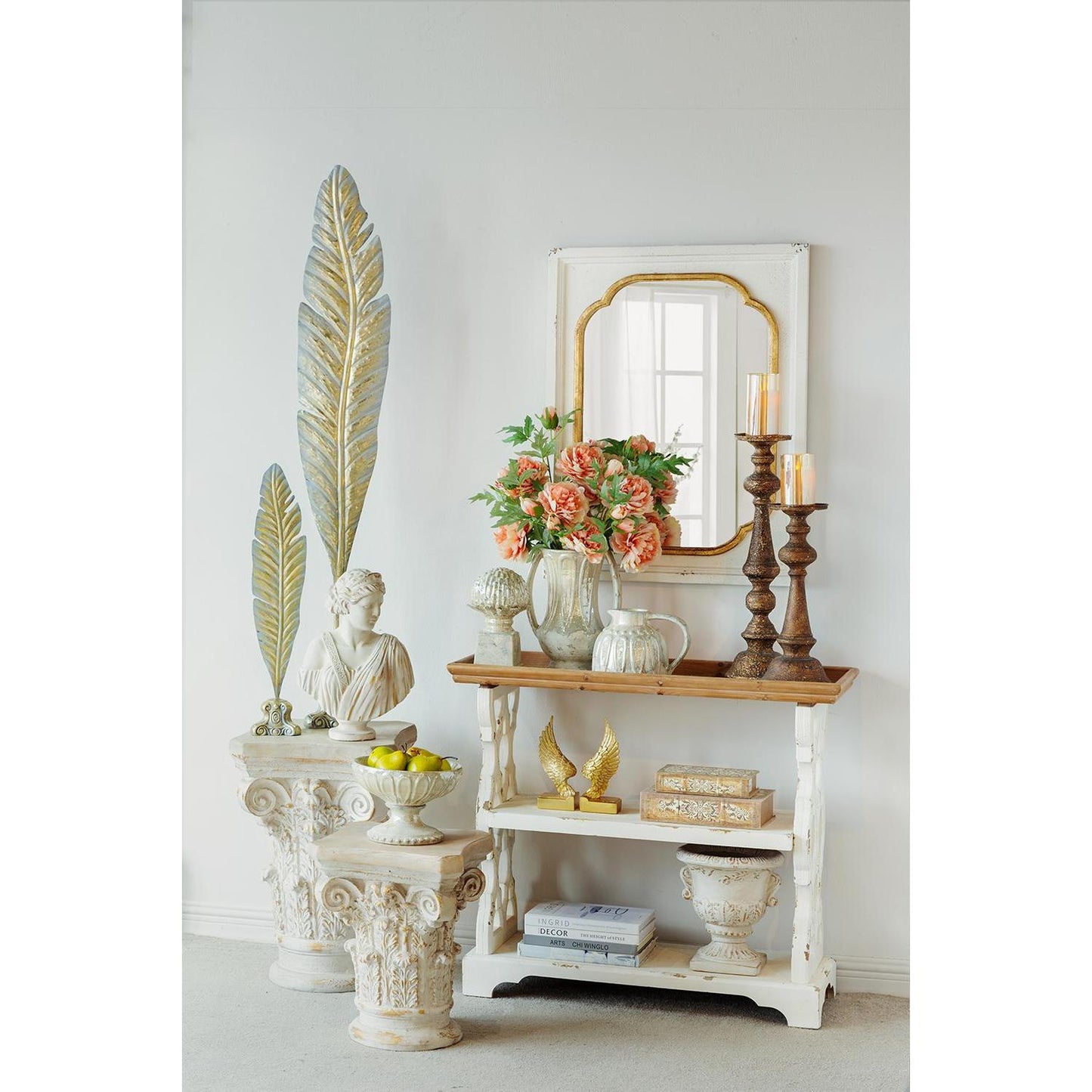 CALABASAS 12" SAGE AND IVORY AMPHORA CERAMIC TABLE VASE - Varnish & Vibe