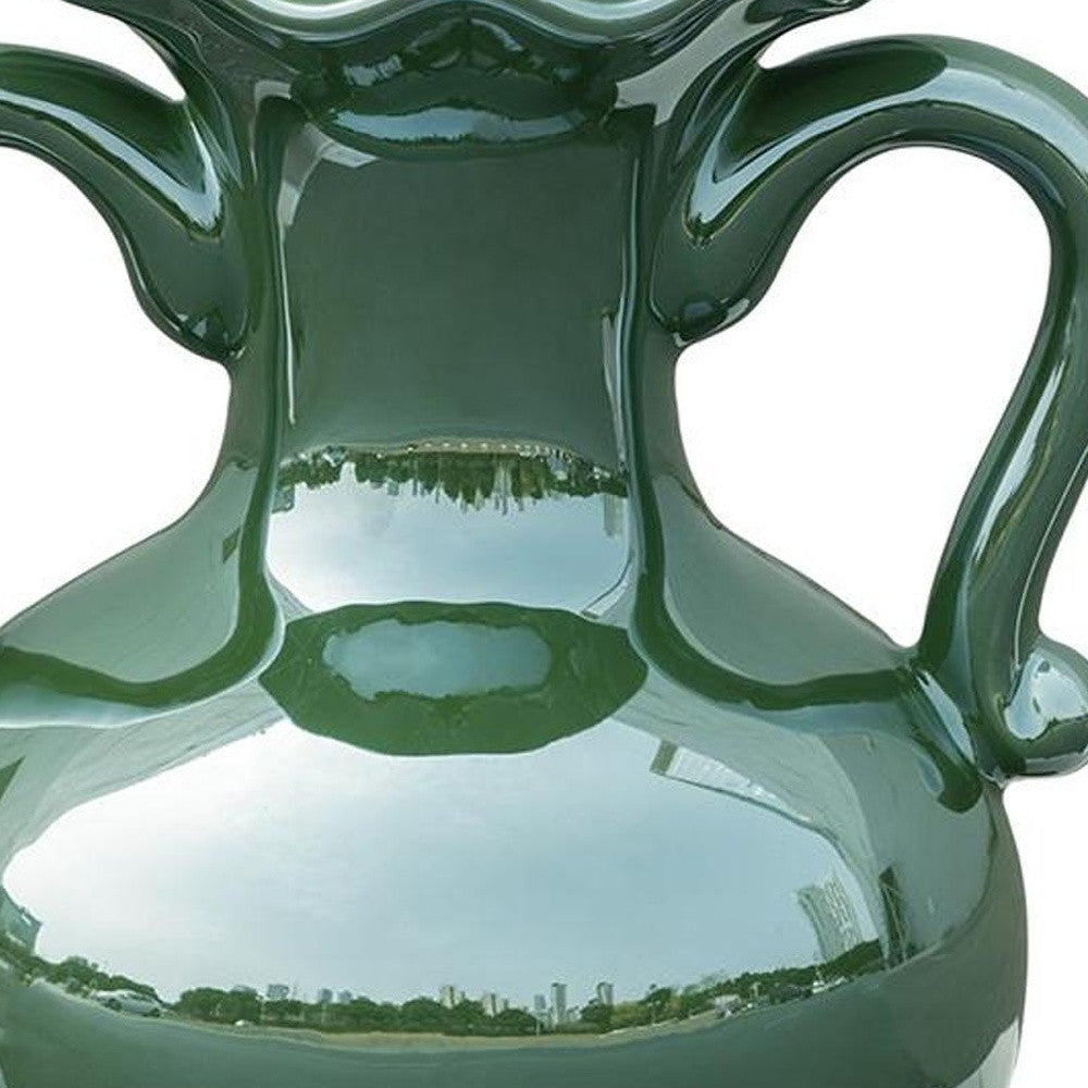 CALABASAS 8" HUNTER GREEN CERAMIC AMPHORA TABLE VASE - Varnish & Vibe