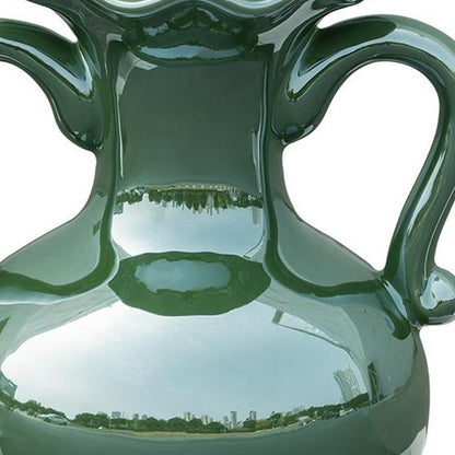 CALABASAS 8" HUNTER GREEN CERAMIC AMPHORA TABLE VASE - Varnish & Vibe
