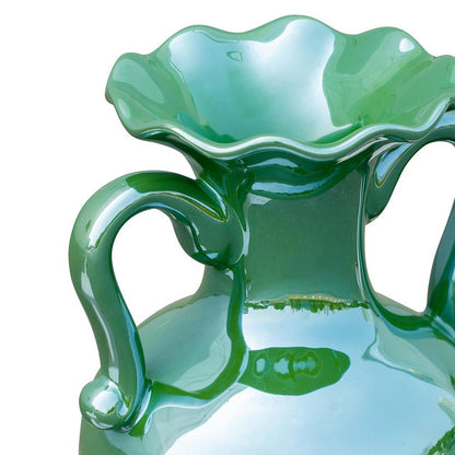 CALABASAS 8" HUNTER GREEN CERAMIC AMPHORA TABLE VASE - Varnish & Vibe