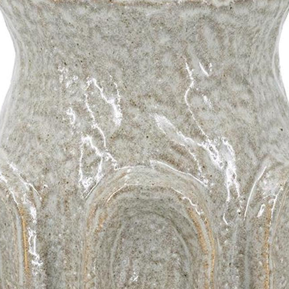 CALABASAS 8" SAGE AND GRAY TEXTURAL CERAMIC TABLE VASE - Varnish & Vibe