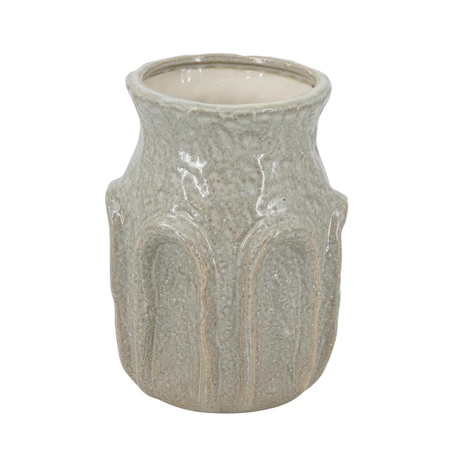 CALABASAS 8" SAGE AND GRAY TEXTURAL CERAMIC TABLE VASE - Varnish & Vibe