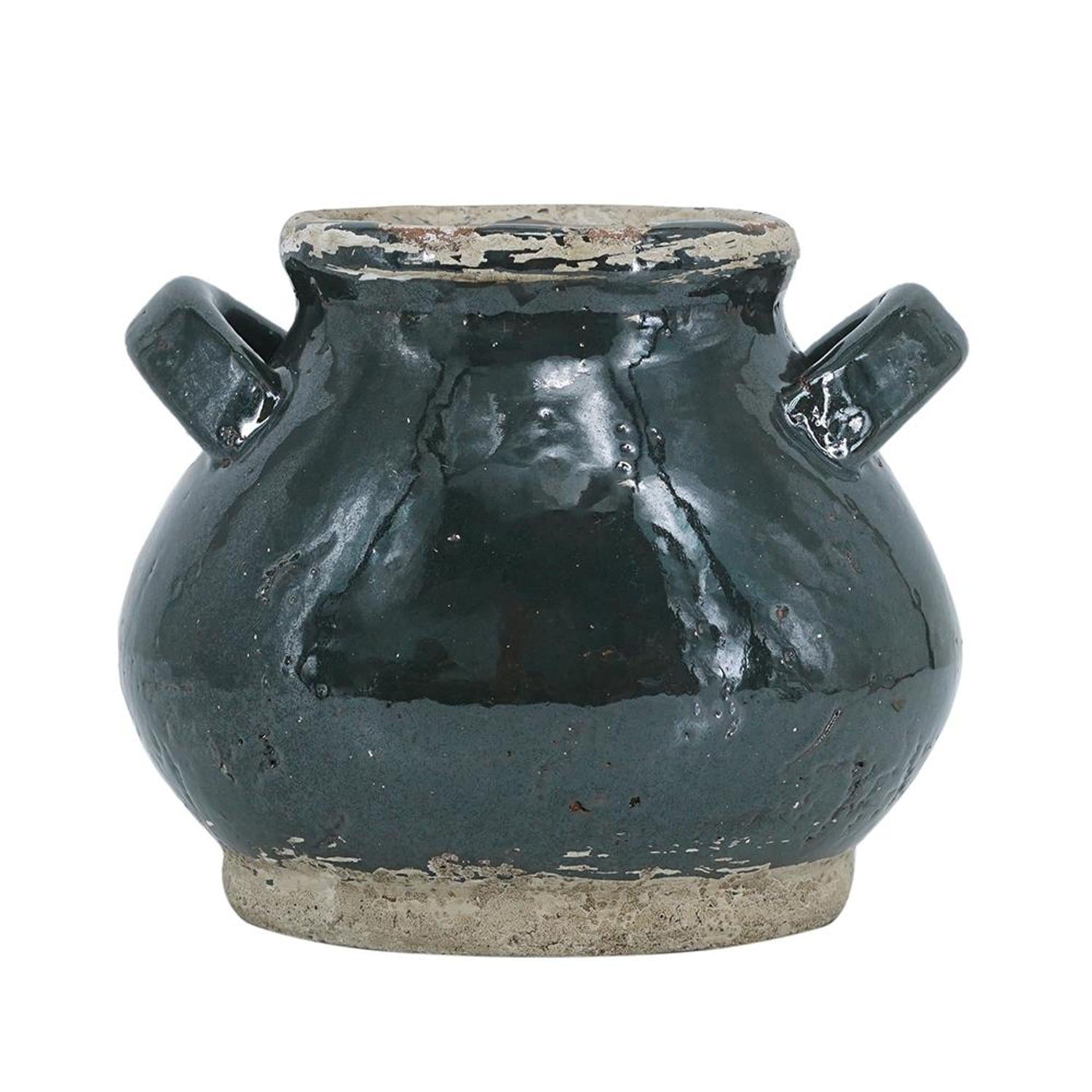 CALABASAS 7" DARK GREEN AND SAND TERRACOTTA ROUND JUG VASE - Varnish & Vibe