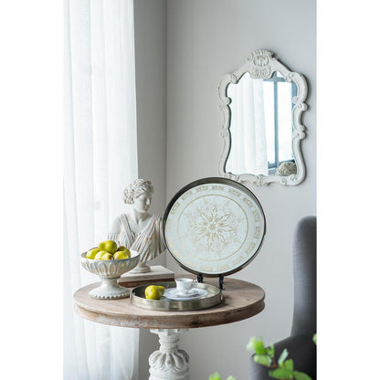 CALABASAS 10" GRAY CERAMIC ROUND PEDESTAL CENTERPIECE BOWL