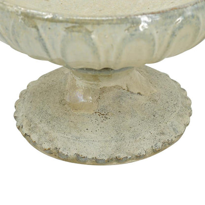 CALABASAS 10" GRAY CERAMIC ROUND PEDESTAL CENTERPIECE BOWL