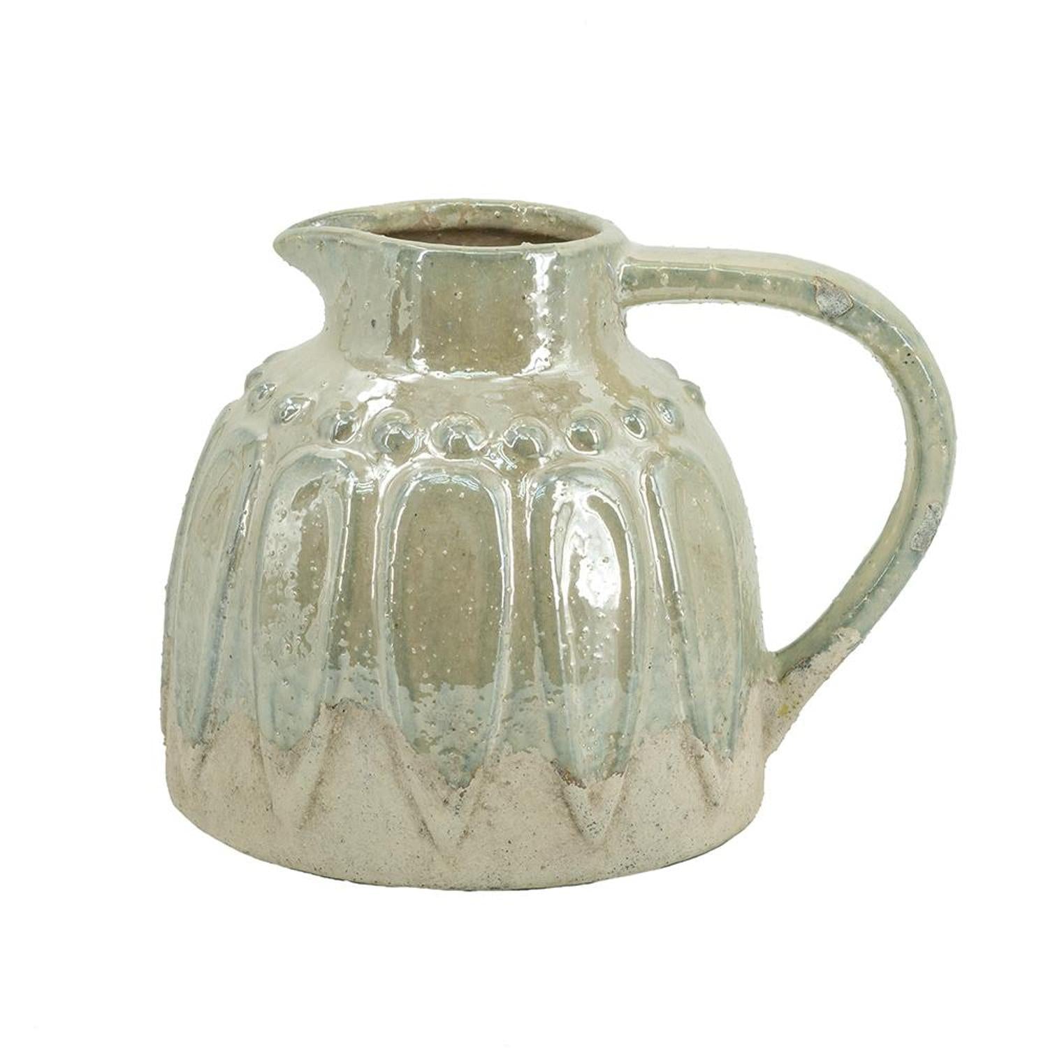 CALABASAS 7" GRAY CERAMIC ROUND JUG VASE - Varnish & Vibe