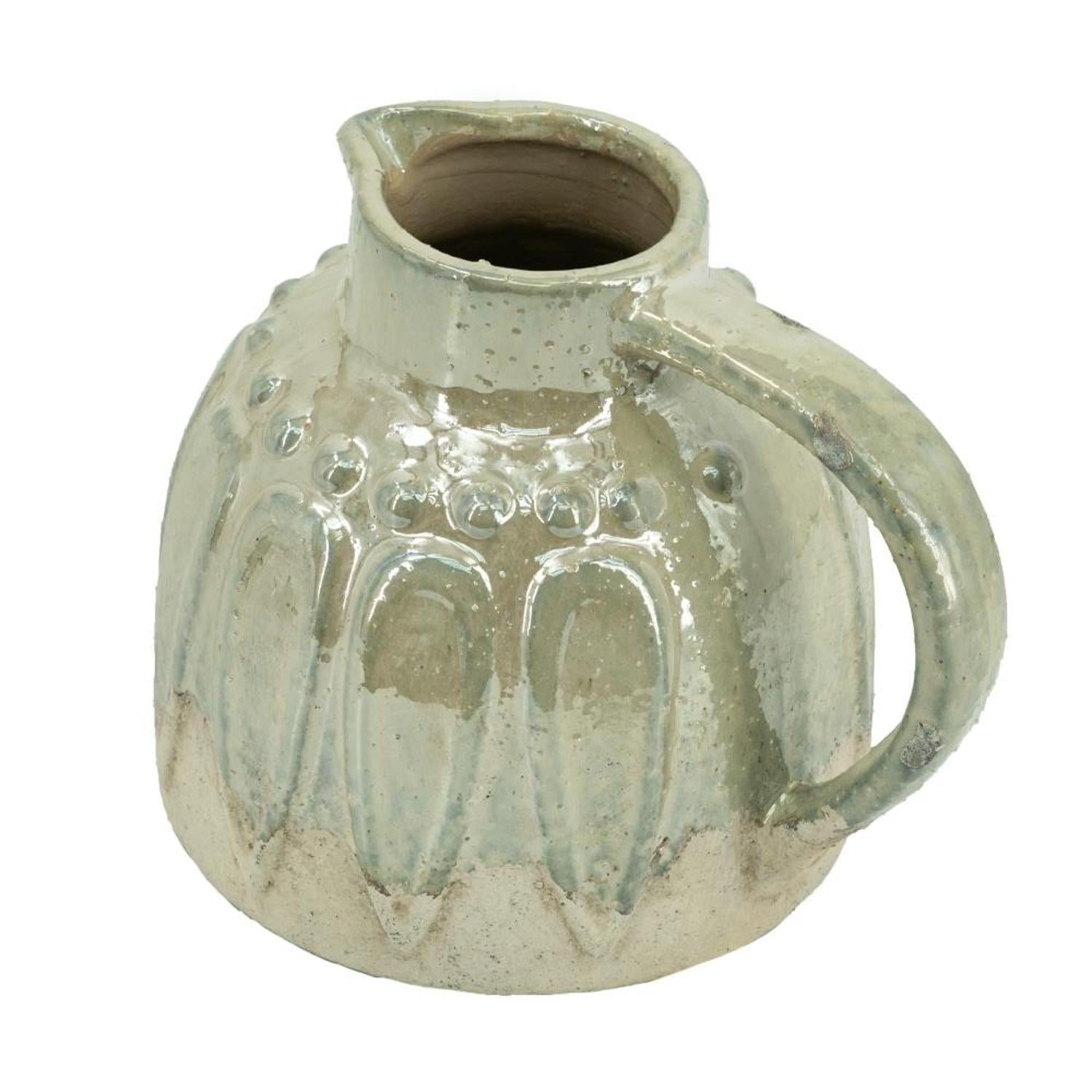 CALABASAS 7" GRAY CERAMIC ROUND JUG VASE - Varnish & Vibe