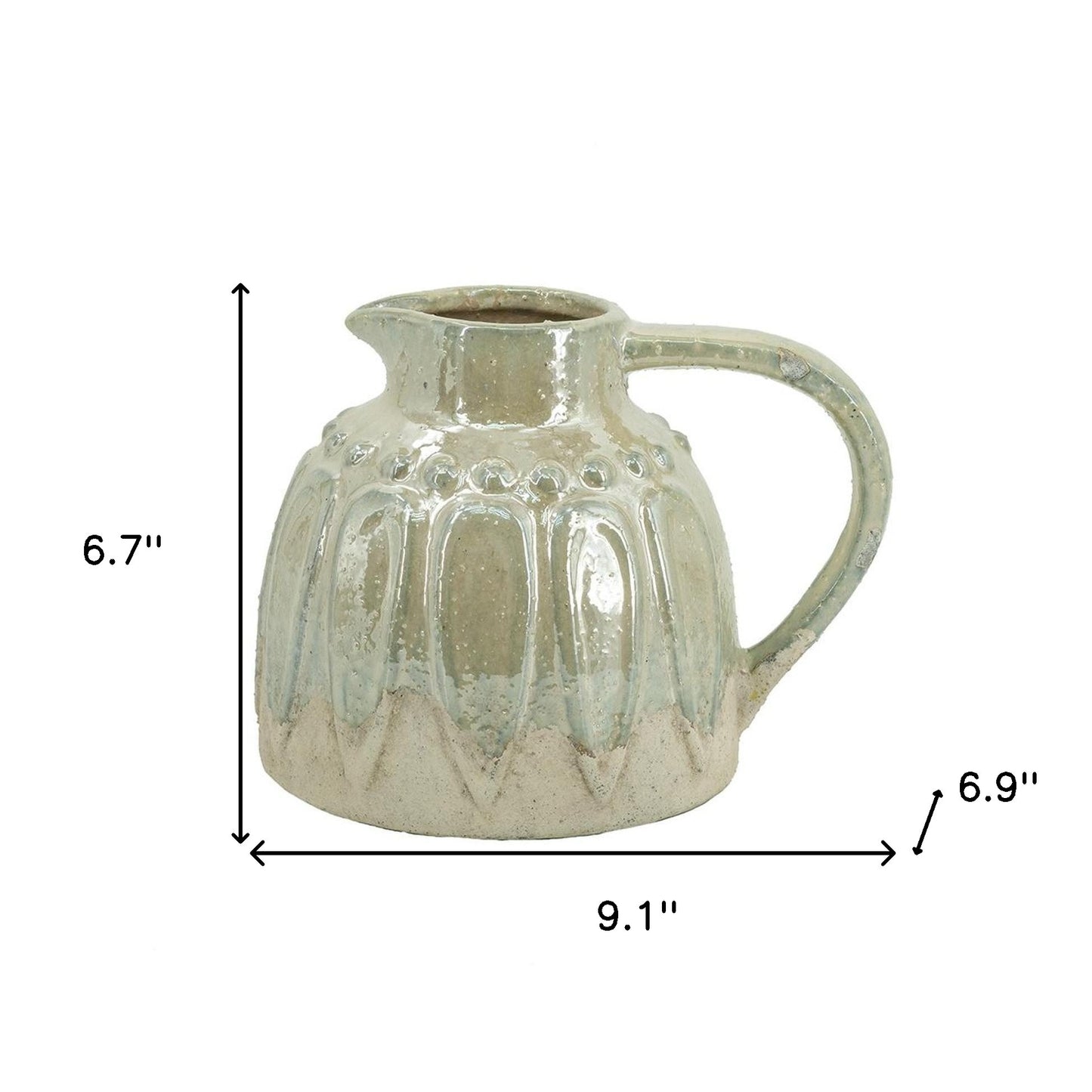 ivory ceramic round jug vase, ceramic round jug vase, sage ivory ceramic round jug, ivory ceramic round jug, round jug vase