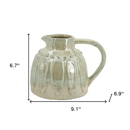 ivory ceramic round jug vase, ceramic round jug vase, sage ivory ceramic round jug, ivory ceramic round jug, round jug vase