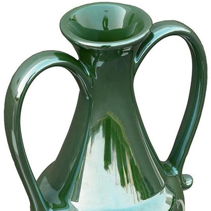 CALABASAS 10" HUNTER GREEN CERAMIC AMPHORA TABLE VASE - Varnish & Vibe