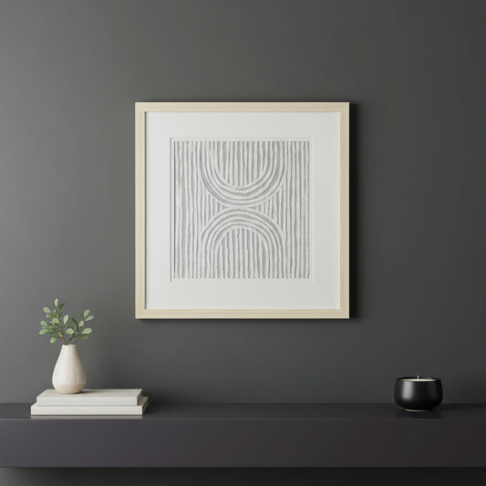 MALIBU ZINNIA I NATURAL SHADOWBOX MINIMALISTIC WALL ART - Varnish & Vibe