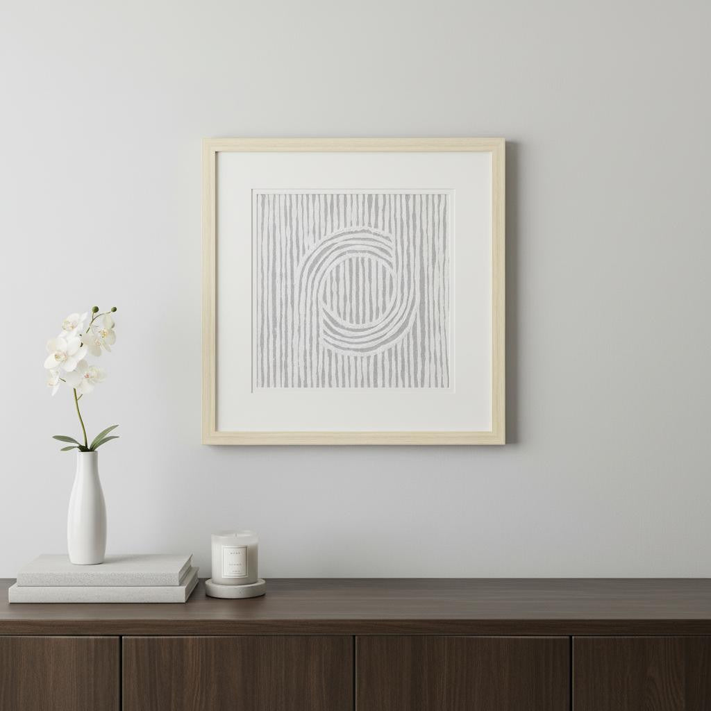 MALIBU ZINNIA II BROWN SHADOWBOX MINIMALISTIC WALL ART - Varnish & Vibe