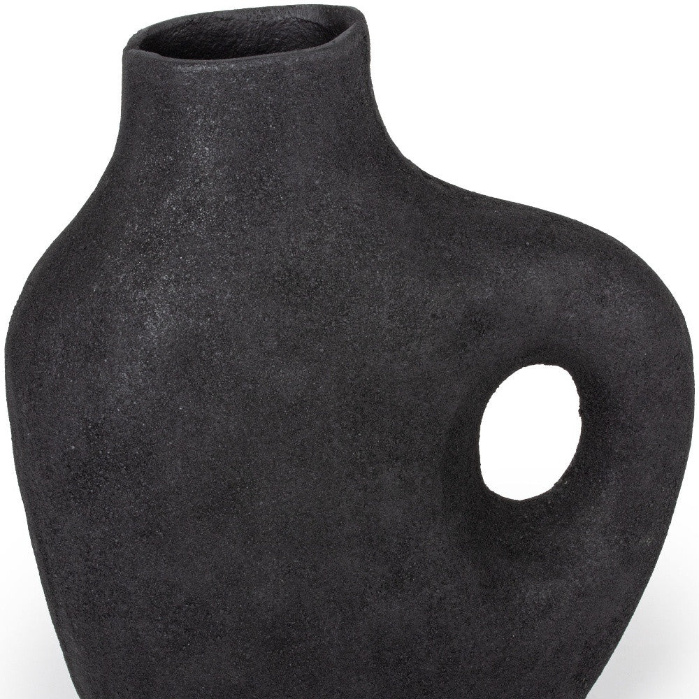 MALIBU 12" BLACK ALUMINUM MODERN ABSTRACT TABLE VASE - Varnish & Vibe