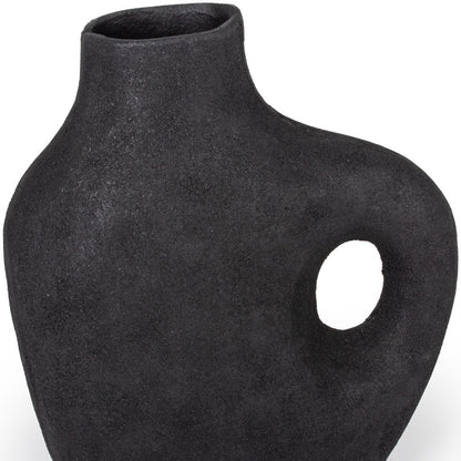MALIBU 12" BLACK ALUMINUM MODERN ABSTRACT TABLE VASE - Varnish & Vibe