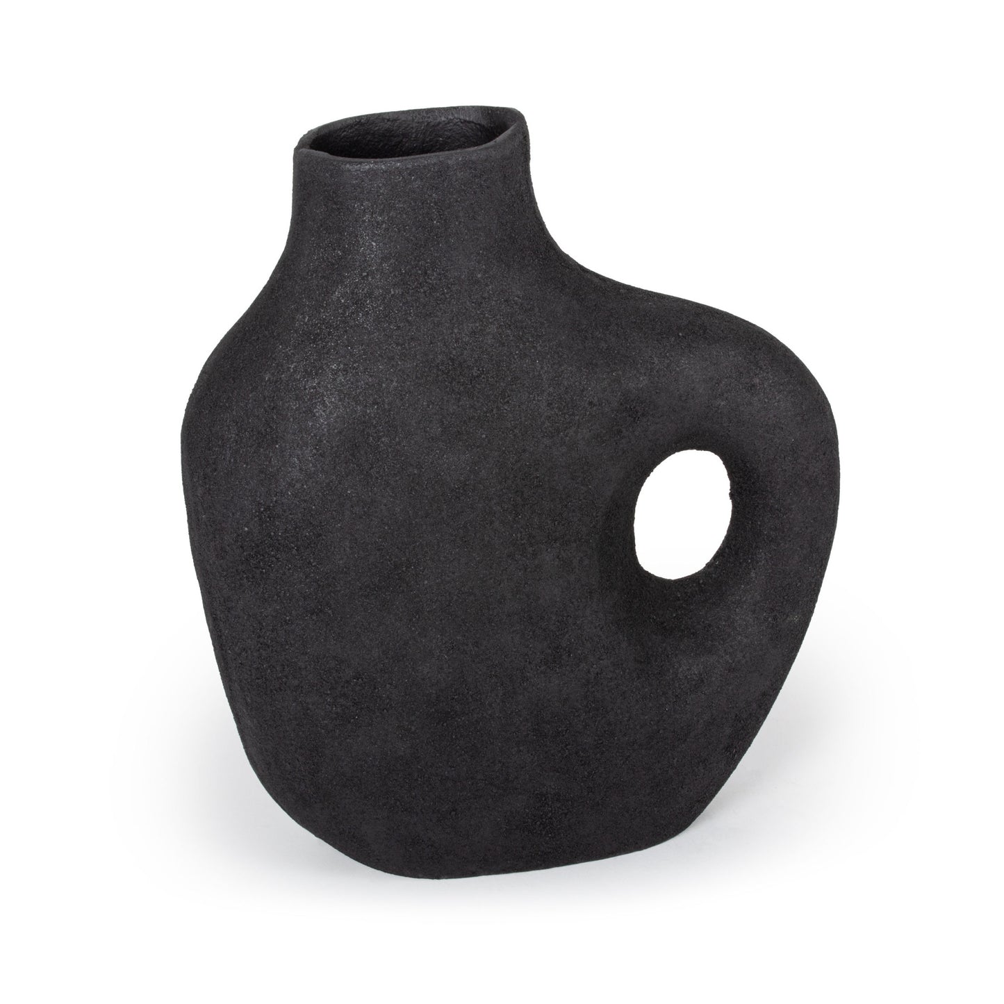 MALIBU 12" BLACK ALUMINUM MODERN ABSTRACT TABLE VASE - Varnish & Vibe