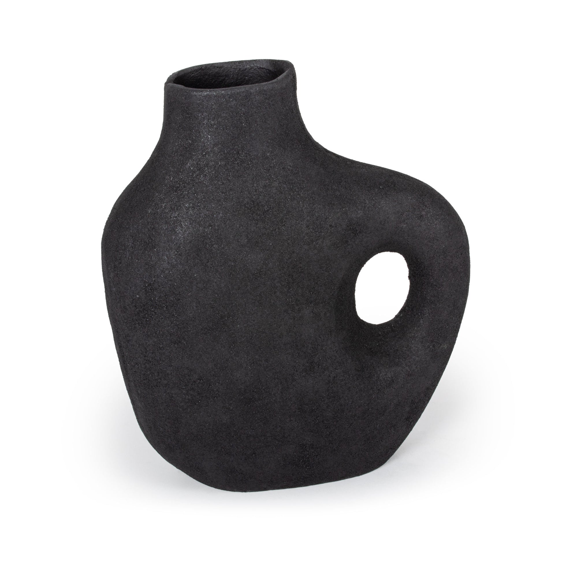 MALIBU 12" BLACK ALUMINUM MODERN ABSTRACT TABLE VASE - Varnish & Vibe
