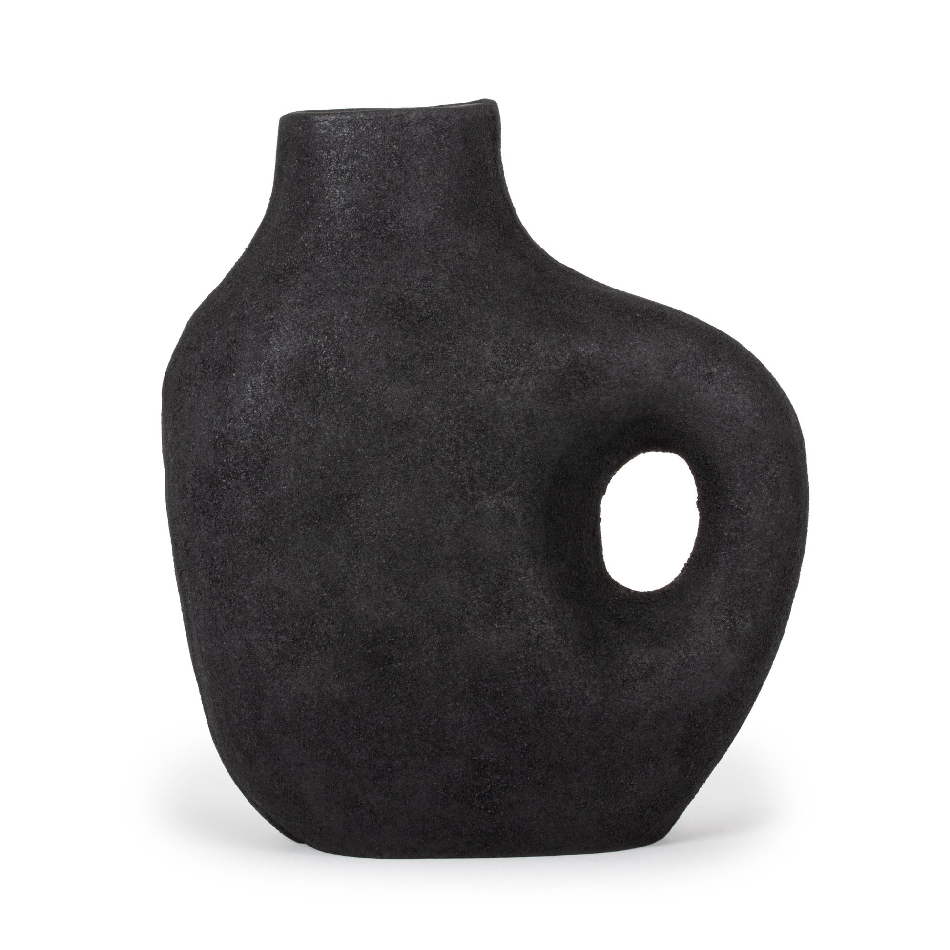 MALIBU 12" BLACK ALUMINUM MODERN ABSTRACT TABLE VASE - Varnish & Vibe