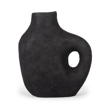 MALIBU 12" BLACK ALUMINUM MODERN ABSTRACT TABLE VASE - Varnish & Vibe