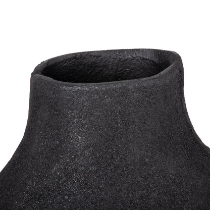 MALIBU 12" BLACK ALUMINUM MODERN ABSTRACT TABLE VASE - Varnish & Vibe