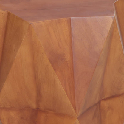 24" BROWN SOLID WOOD END TABLE - Varnish & Vibe