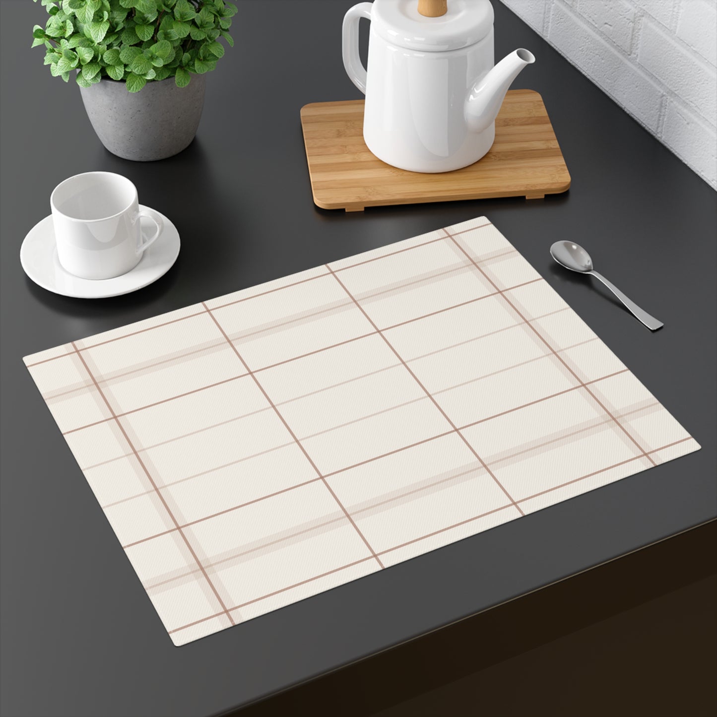 Textured Grid Minimalist Fall Placemat