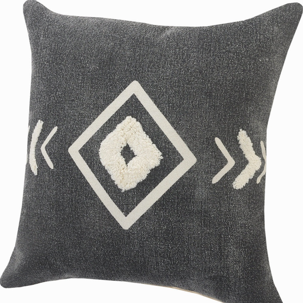 HERMOSA SET OF TWO DARK GEOMETRIC THROW PILLOWS