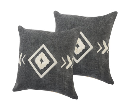 HERMOSA SET OF TWO DARK GEOMETRIC THROW PILLOWS