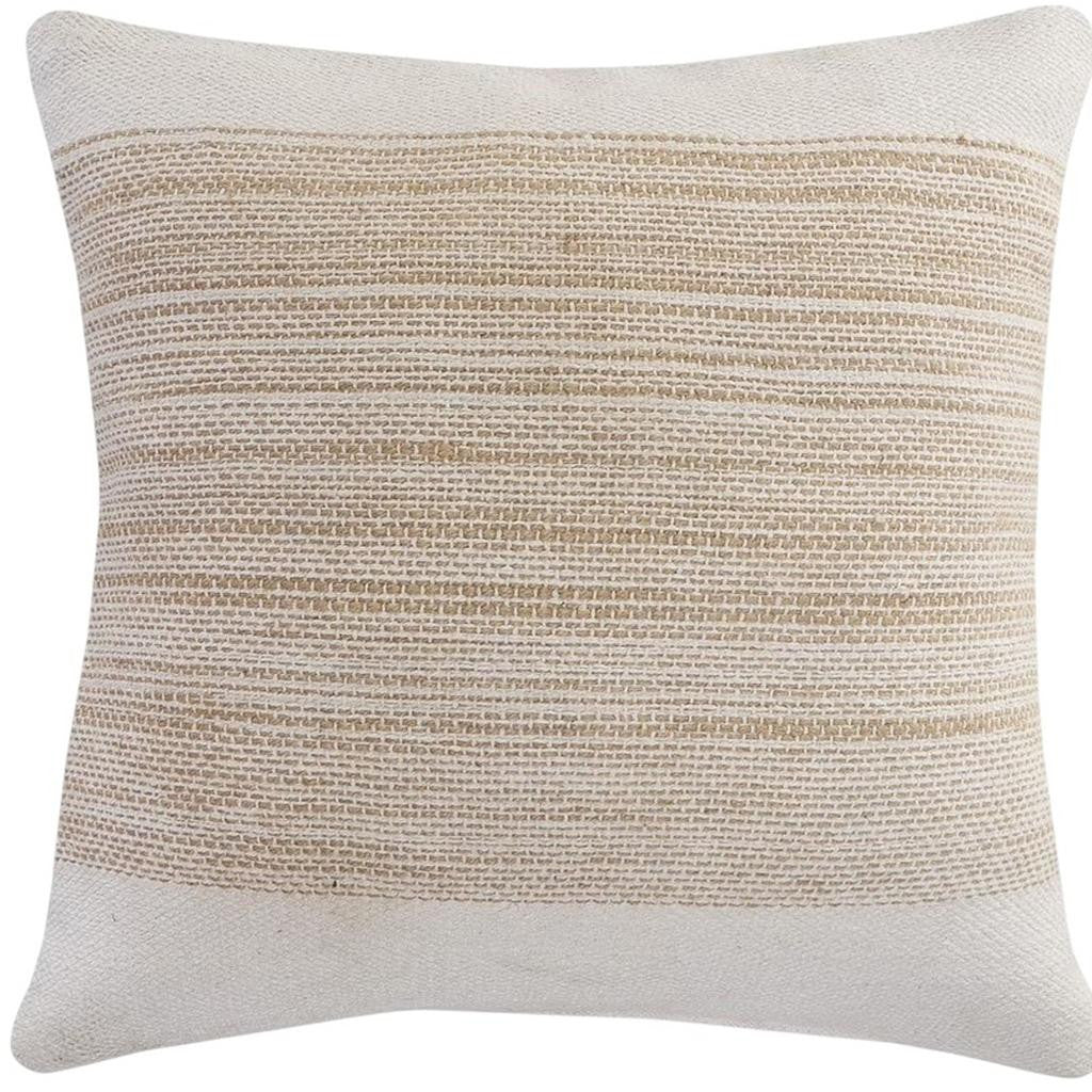 REDONDO SET OF TWO WHITE AND SAND THROW PILLOWS