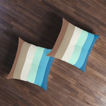 OCEAN STRIPED TUFTED FLOOR PILLOW