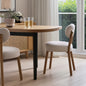 PALISADES SET OF TWO BEIGE AND BROWN FABRIC OPEN BACK DINING SIDE CHAIRS - Varnish & Vibe