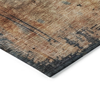 LAKEVIEW 9' x 12' BLUE BLACK COPPER ABSTRACT OUTDOOR RUG