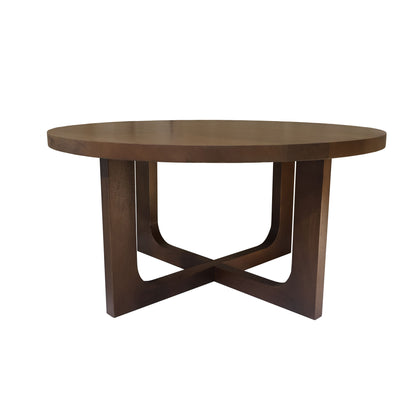 CALABASAS 36" BROWN SOLID WOOD ROUND CROSS LEGS COFFEE TABLE - Varnish & Vibe