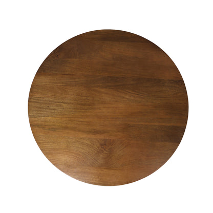 CALABASAS 36" BROWN SOLID WOOD ROUND CROSS LEGS COFFEE TABLE - Varnish & Vibe