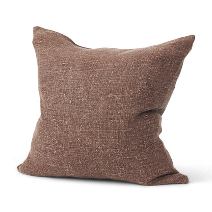 PALISADES 22" BROWN LINEN THROW PILLOW COVER WITH TEXTURE - Varnish & Vibe
