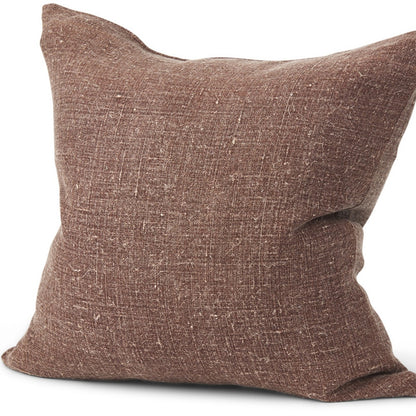 PALISADES 22" BROWN LINEN THROW PILLOW COVER WITH TEXTURE - Varnish & Vibe