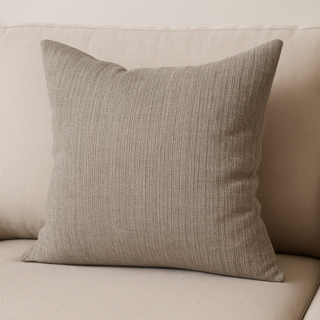 PALISADES 22" GRAY LINEN THROW PILLOW COVER WITH TEXTURE - Varnish & Vibe